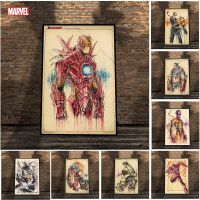 Vintage โปสเตอร์ภาพยนตร์วาด Avengers ภาพพิมพ์ผ้าใบภาพวาด Iron Man Superhero Mural Decor Wall Art-เหมาะสำหรับตกแต่งบ้าน