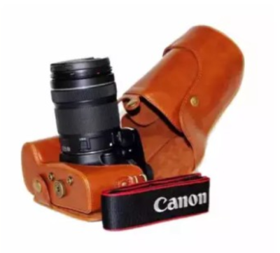 Classic PU Leather Camera Case Bag Protective Pouch with Shoulder Strap for Canon M3  (0862 น้ำตาล)