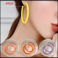 ANQII 1 pair กลมกลมๆ ต่างหูแบบวงกลม เครื่องประดับอัญมณีอัญมณี อะคริลิค ต่างหูอะคริลิค ตลกๆ วงกลมวงกลม อุปกรณ์เสริมยอดนิยม ของขวัญสำหรับเด็ก