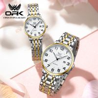 OPK Jam Tangan Perempuan Wanita Original Waterproof Quartz Movement Stainless Steel Luminous Leisure Fashion Couple Watch 6006 【BYUE】