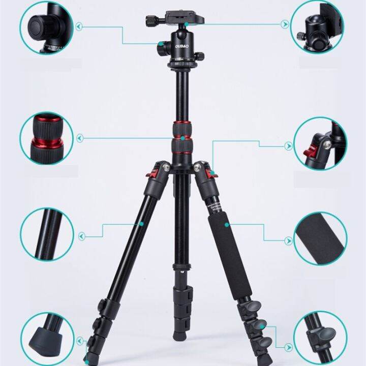 t10ตัวยึดที่จับเวลาในตัวสำหรับกล้องขาตั้งกล้องสามขาสำหรับกล้อง-dslr-แบบพกพาขาตั้งกล้องอะลูมิเนียม-cd50แบบแกนกลางสองชุดหัวบอล