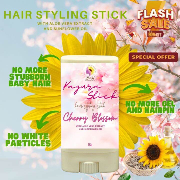 CHERRY BLOSSOM HAIR STYLING STICK with Aloe Vera & Sunflower Oil HAIR