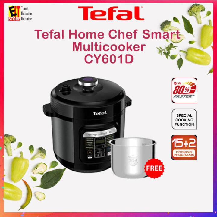 Tefal Home Chef Smart Multicooker (Pressure Cooker) with Inner Pot, CY601D+XA622D