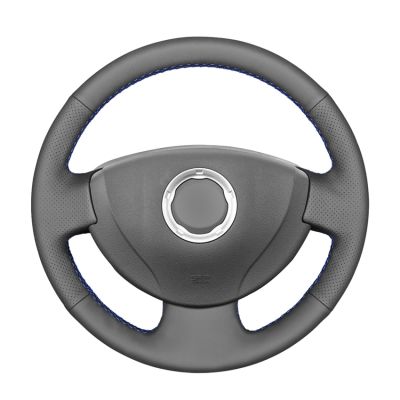 Black PU Artificial Leather Car Steering Wheel Cover for Renault Logan 1 Sandero 1 Clio 2 Lada Largus 1 Nissan Almera 3 G15