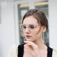 แว่นตาป้องกันแสงสีฟ้า Trend Cat Eye Metal Glasses TR90 Optical Frame For Women