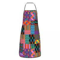 Unique Wax Print Ankara Kente Pattern Apron for Men Women Adult Chef Kitchen Cooking Africa Ethnic Tribal Art Tablier Cuisine