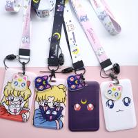 New Cartoon Girls Anime Lanyard Credit Card ID Holder Bag Student Women Travel Bank Bus Business Card Cover Badge