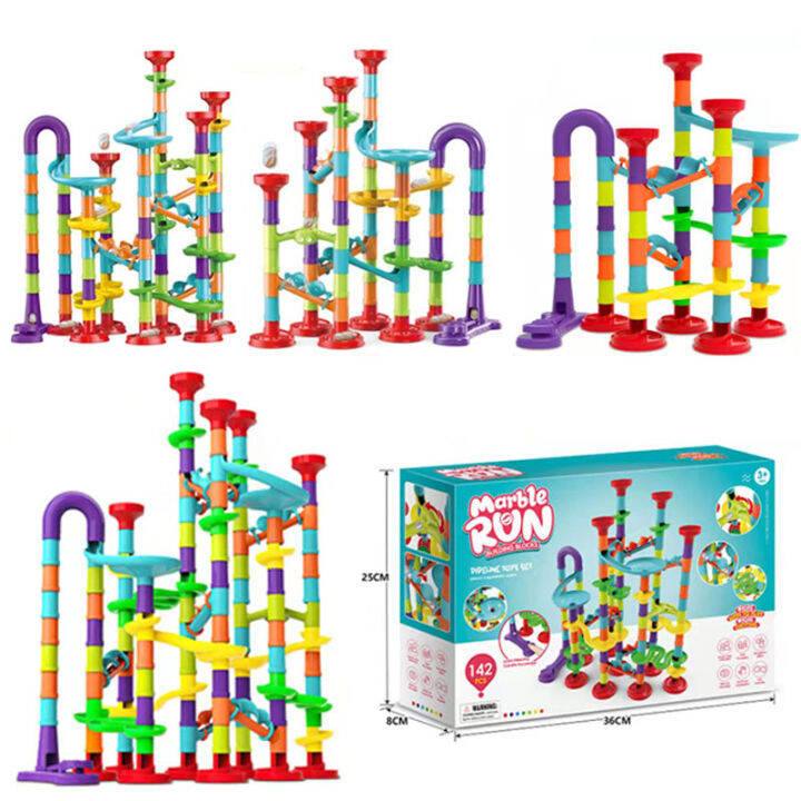 Marble Run Set, Gravity Marbles Maze Tower Construction Building Blocks