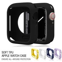 Soft Silicone Case for Apple Watch 8 7 6 SE 5 4 3 2 Cover Protection Shell for iWatch series 45MM 44MM 42MM 41MM 40MM 38MM