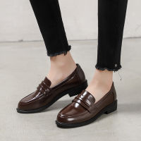 Real Oxford Shoes Women Brown Leather Flats British Girls Street Shoes Ladies Derby Shoes College Loafers Women Solid Moccasins