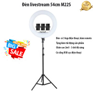 Đèn livestream 54cm M22S - 3 Kẹp điện thoại, Kèm remote, Có túi đựng, Chân cao 2m1 - 3 Chế độ sáng, Có cổng USB sạc điện thoại Đèn Led Trợ Sáng Cho Studio, Makeup, Quay Phim, Chụp ảnh, Livetream, Xăm, Bigo, Tiktok,...BH 12T thumbnail