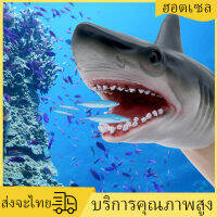 [Mr. Jam] Shark Hand Puppet Toys, Shark Puppets Role Play Toy , ยางนุ่มเหมือนจริงสัตว์ทะเลหัวฉลาม 6.3 นิ้ว