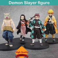 4ชิ้น/เซ็ตDemon Slayer Tanjirou Nezukoฟิกเกอร์PVC Zenitsu Inosukeตุ๊กตาขยับแขนขาได้ของขวัญของเล่นสำหรับคริสต์มาสวันเกิด