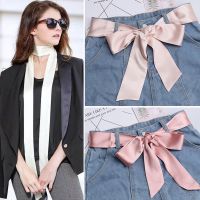 【YF】 2019 Fashion Wide Waist Fabric Belts for Ladies Silk Scarf Knot Rope Dresses Accessories