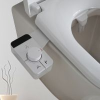 Bidet Toilet Seat Attachment Ultra-Slim Self Cleaning Double Nozzle Bidet Adjustable Water Pressure Non-Electric Ass Sprayer