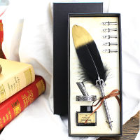 FEATTY Calligraphy Feather Dip with 5 Nib Gift Quill Pen Writing Ink Set Gift Box Wedding Fountain Pen Design