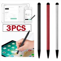 3ชิ้นปากกาหน้าจอสัมผัสแท็บเล็ตโทรได้ปากกาสไตลัสสามารถใส่ได้กับ iPhone ดินสอ iPad Samsung ยางทรงกลมหัวปากกาแท็บเล็ตเครื่องเขียน