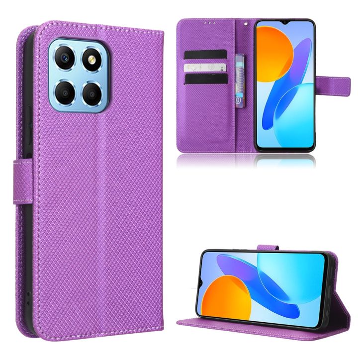 flip-case-dompet-หนัง-pu-พร้อมขาตั้งสำหรับ-honor-x8-5g-honor-x6