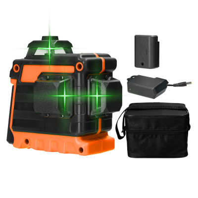 Mini Multifunctional 12 Lines Green Light L-aser Level 3° Self-leveling Machine USB Rechargeable Lithium B-attery Leveling Tool 3 Colors Optional