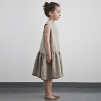 Girls Cotton And Linen Retro Sleeveless Dress 2022 Summer New Toddler Baby Girl Ruffled Casual Loose Linen Dresses TZ011