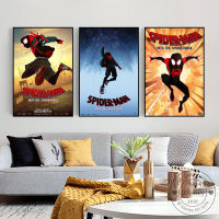 Spiderman Into The Spider Verse ภาพยนตร์พิมพ์ภาพวาดผ้าใบ Spiderman Superheros โปสเตอร์ Room Home Decoration