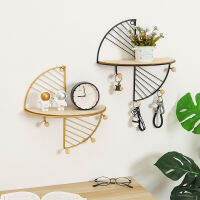 Creative Vase Stand Wall Hanging Storage Rack Key Hook Living Room Decorative Shelf Iron Art Office Home Accessory Promotion