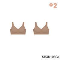 ( Set 2 ชิ้น ) Sabina เสื้อชั้นใน Seamless Fit รุ่น Soft Collection รหัส SBXK108 สีเนื้อแทน