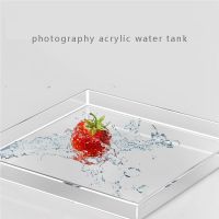 ✴❡✎ Transparent Acrylic Water Tank Shallow Sink Photo Studio Kit Tabletop Shooting Props Coffee Tray Desktop Cosmetics Storage Tray