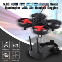 LALOVE 5.8G 40CH FPV Camera Mini RC Racing Aircraft Quadro Copter Aircraft With 3in Headset Auto-searching Receiver Monitor