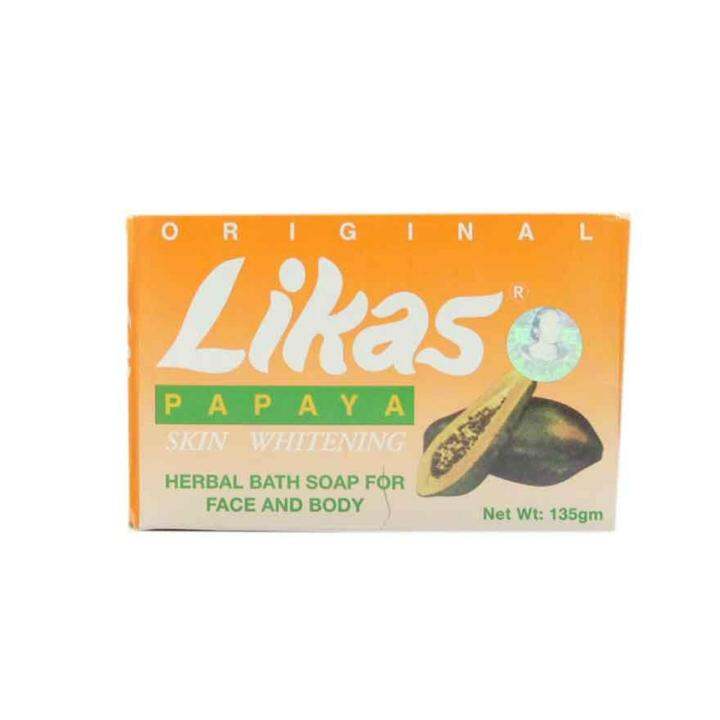 Likas Papaya Skin Whitening Herbal Bath Soap For Face And Body 135g