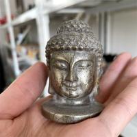 6cm High Quality Pyrite Crystal Handmade Carved Buddha Head Polished Powerful Statue For Home Decoration Gift