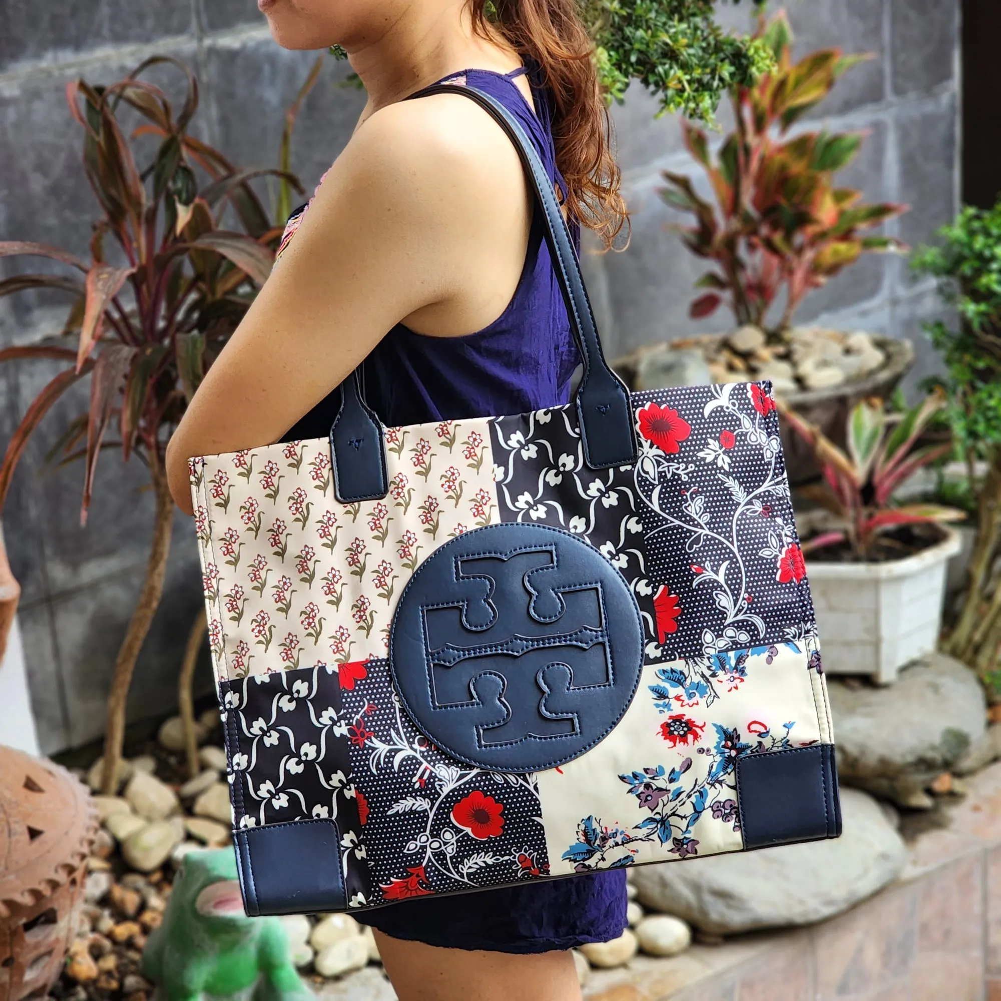 Womens Rose Navy Ella Quilted Patchwork Tote Nylon Bag .Y. . |  Lazada PH