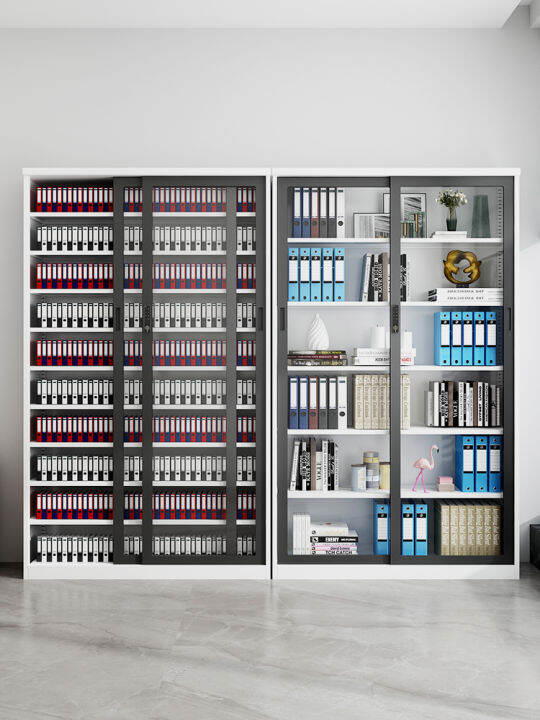 Simple and luxurious sliding glass door filing bookcase