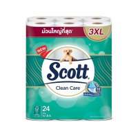 SCOTT สก็อต์ คลีนแคร์ กระดาษชำระหนา 3 ชั้น ม้วนใหญ่ที่สุด 3XL (แพ็ค 24 ม้วน)