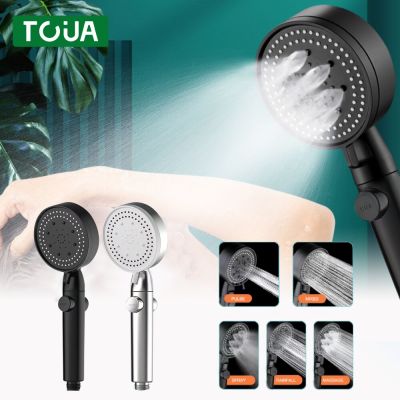 Shower Head High-pressure 5-speed Ajustable Water-saving Onekey Stop Water Shower Head Filter with Hose Bathroom Accessories Set  by Hs2023