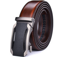 Men’s Genuine Leather Ratchet Dress Belt with Automatic Sliding Buckle Size: 70cm To 160cm