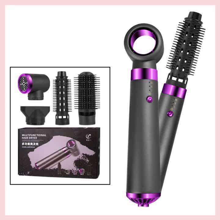 5 dalam 1 pengering rambut profesional berus elektrik Hot Air Comb ...