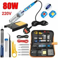 80W 110V 220V Soldering Iron Kit Electronics Welding Irons Soldering Iron Set Adjustable Temp