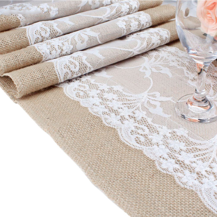 นักวิ่ง-alble-ผ้าปูโต๊ะงานแต่งงานที่ตกแต่งบ้านงานเลี้ยงโต๊ะลูกไม้ผ้ากระเจาถัก