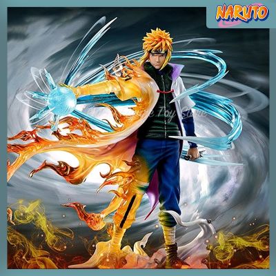 ZZOOI Naruto Anime Figure 26cm Namikaze Minato Gk Pvc Statue Action Figurine Rasengan Desk Decoration Collectible Model Kids Toys Gift