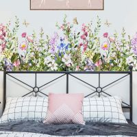 2 Pcsset DIY Wall Decals Mural 3D PVC Wall Stickers Flowers Wall Stickers for Living Room Bedroom Kitchen Home Decor Wallpaper