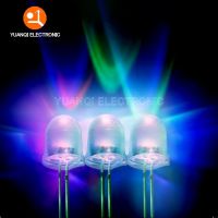 10pcs F8 8mm Fast / Slow RGB Flash Red Green Blue Rainbow Multi Color Light Emitting Diode Round LED Full Color DIY KitElectrical Circuitry Parts