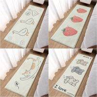 Cartoon Rectangle Bedside Mat Duck Cat Pattern Long Rug Children Bedroom Non-Slip Floor Mat Strawberry Dog Carpet Living Room