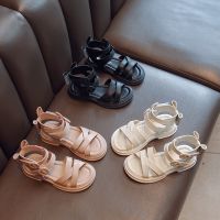 Girls Kids Roman Shoes 2023 Summer New Fashion Soft Princess Open-toe Young Children Casual Back Bow Sandals Solid Color Simple