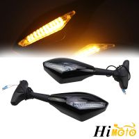 Motorcycle Motorbike Rear View Side Mirrors LED Turn Signals For Yamaha YZF R1 R6 Honda Suzuki Kawasaki ZX6R ZX10R ZX636