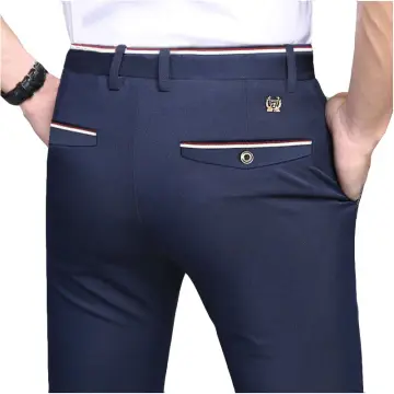 Size 28-40) Men's Formal Pants Office Thin Slim Fit Black Long Trousers Man  Business korean Casual Pant Big Plus Size Oversized seluar slack lelaki