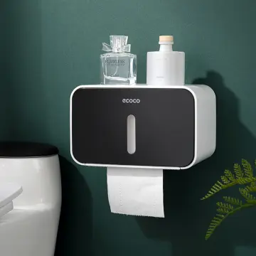 Large Toilet Paper Holder Wall-Mounted Paper Roll Holder With Storage Tray  Toilet Organizer Phone Stand Bathroom Accessories