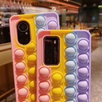 เคสฟองสีรุ้ง OPPO F5 F9 F11 Pro F17 A93 A3S A91 A5S A31 A5 A7 A8 A9 A52 A72 A92 A32 A53s A33 A53 2020 Reno 3 4 5เคสซิลิโคนบรรเทาความเครียดเคสโทรศัพท์