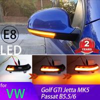 ไฟกระพริบกะพริบสัญญาณไฟเลี้ยวแบบไดนามิกไฟ LED กระจกมองหลังสำหรับ Volkswagen VW GOLF 5 Jetta MK5 Passat B5.5 B6 EOS