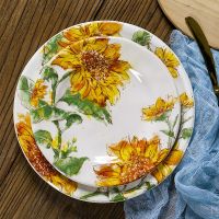 Painted Parrot Bone China Tableware Plate Tropical Green Parrot Dinner Plate Set Hotel Restaurant Plate